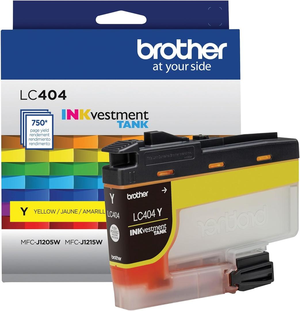 Brother Genuine LC404Y Yellow INKvestment Tank Ink Cartridge