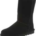BEARPAW Women's Elle Short Multiple Colors | Women's Boot Classic Suede | Women's Slip On Boot | Comfortable Winter Boot (6, Black Ii)