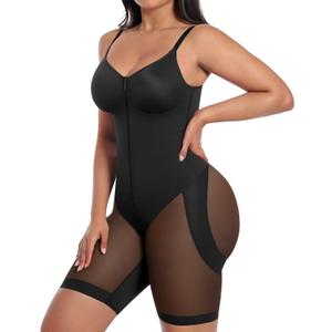 SHAPELLX Fajas Colombianas Moldeadoras Shapewear for Women Butt Lifter Body Shape Full Body Shapewear With Zipper Crotch (Large, Black)