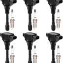 Set of 6 Ignition Coil Pack and Spark Plugs for 3.7 V6 Infiniti G37 G 37 M37 EX37 Nissan 370Z 2008 2009 2010 2011 2012 2013 2014 2015 2016 2017 Replaces UF617