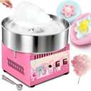 Commercial Cotton Candy Machine 1000W, 3-4 Per Minute, 38cm Stainless Steel Bowl, Easy Double Switch, Sugar Scoop, for Carnival Party Commercial Events (US Plug)