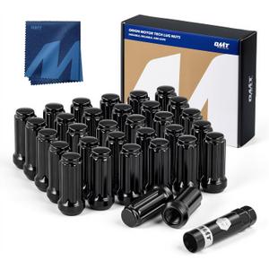 Orion Motor Tech M14x1.5 Lug Nuts with Cone Seat, Compatible with Chevy Silverado, GMC Savana Sierra, Ford F250 F350 Super Duty, Ram 2500 3500 Aftermarket Wheel, Set of 32 (Black)