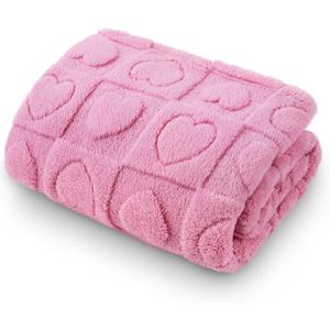 Luciphia Small Dog Blanket Washable Pet Bed Cover Soft Fluffy Puppy Blanket with Premium Fleece 300GSM Cozy Calming Cat Blankets for Indoor Cats Pink 30x20 inch