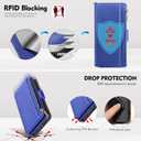 Antsturdy Compatible with Samsung Galaxy S23+/S23 Plus case Wallet with Card Holder for Women Men Phone case RFID Blocking PU Leather Flip Cover with Strap Zipper Credit Card Slots,Purple Blue