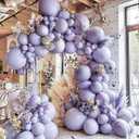 Double Stuffed Lavender Balloons Different Sizes Dusty Light Purple Lilac Balloon Garland Arch Kit for Baby Shower Bridal Wedding Birthday Party Decoration
