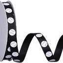 Ribest Baseball Ribbon, 3/8 Inch Grosgrain Sports Ribbon for Crafts Hair Bows Gift Wrapping Team Decor Party Decorations, Black/White/Red, 10 Yards 2 Pack