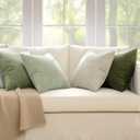MIULEE Decorative Throw Pillow Covers Set of 4 Summer Light Green Gradient Natural Earthy Modern Classic Soft Corduroy Cushion Covers for Sofa Couch Bed Living Room Spring Home Decor 18x18 Inch