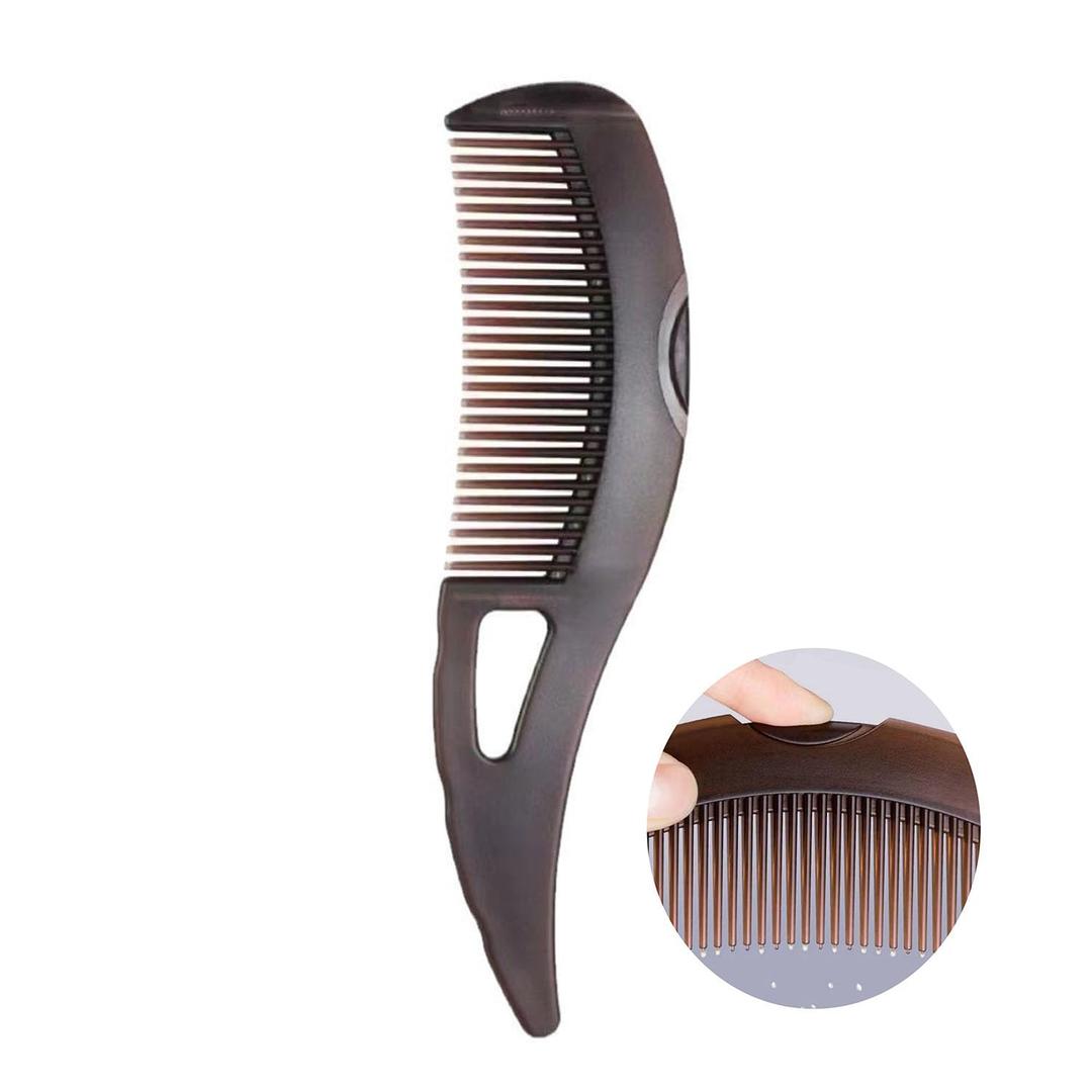 Dandruff Comb with Self-Cleaning Hollow Teeth & Massage Handle - Scalp Detox Comb for Flakes, Oil Removal - Dandruff Scalp Hair Combs for Women/Men/Kids (Brown)