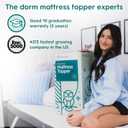 Sleepyhead Twin XL 2 Inch Mattress Topper for College Dorm Beds, Cooling Gel Memory Foam, Pressure-Relieving Comfort, Removable Washable Cover, CertiPUR-US Certified (XL Twin 2")