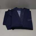 YND Men's Slim Fit 3 Piece Suit, One Button Solid Jacket Vest Pants Set with Tie (Large, Deep Blue)