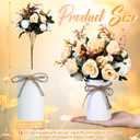 Domensi 6 Sets Wedding Centerpiece for Table Artificial Rose with Vase Fake Bouquets and Metal Pot Floral Arrangements for Mother's Day Holiday Party Event Table Decor (Champagne)
