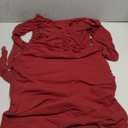 BORIFLORS Women's Sexy Ruched Bodycon Midi Dresses Elegant Mesh Long Sleeve Square Neck Ruffle Hem Cocktail Party Dress (Large, Winered)