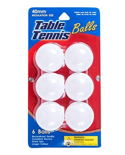 Jacent 40MM Regulation Size White Table Tennis Balls, 5 Ping Pong Balls per Pack, 1-Pack