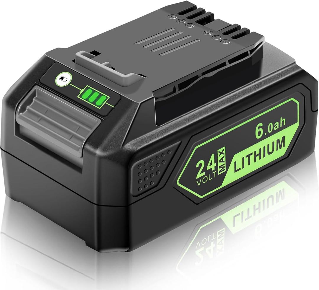 24V Battery Replacement for Greenworks: 24 Volt 6.0Ah for Greenworks 24V Lithium ion Lawn Mower Trimmer Weed Blower Battery MAX 29842 29852 LB24A020