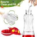 Hummingbird Feeders for Outdoors Hanging, BOLITE Glass Hummingbird Feeder, 4 Bee Guard Feeding Ports, Built-in Ant Moat, Leak Proof, 15 Ounces, Stars Decor, Red, 2 Pack, Gifts for Women Men