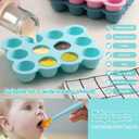 12x1.5oz Baby Food Freezer Tray with Clip Lid Light Green | Food Grade Silicone Storage Containers for Purees & Vegetables
