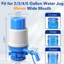Gofriipai Water Pump for 5 Gallon jug,Universal 5 Gallon Water Dispenser,Manual Water jug Pump Fits 2-5-Gallon Jugs for Crown Top and Screw Top Jugs