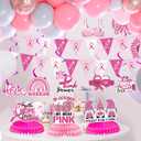 Breast Cancer Awareness Decorations - Breast Cancer Survivor Supplies 13Pcs Cancer Free Pennant Banner Pink Ribbon Hanging Swirl Centerpieces for Breast Cancer Survivors Party Supplies