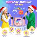 Karaoke Machine for Kids with 2 Wireless Microphones,Girls Speaker with Unicorn Colorful LED Lights,Birthday Gift for 3-12 Years Old,Portable Toys for Home Party