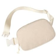 Vankor Corduroy Cute Fanny Packs for Women Cross Body, Everywhere Belt Bag for Women Crossbody Stylish Waist Pack Purse for Travel, Hiking, Workout, Running, Beige