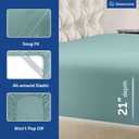 DREAMCARE King Size Sheets Set – 4 pcs Cooling Sheets – up to 21” Deep Pocket King Sheet Set – Hotel Luxury Sheets & Pillowcases – Superior Softness 100% Microfiber with Side Pocket - Spa Blue