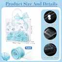 Sweetude 24 Pcs Blue Bow Seashell Clear PVC Gift Bags with Handle and Ribbon, Ocean Party Favor Bags Bulk Beach Goodie Treat Tote for Birthday Summer Wedding Party Supplies, 7.9" x 7.9" x 3.2"