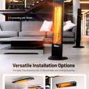 DR. INFRARED HEATER Portable Infrared Indoor and Outdoor Space Heater for Patio, Garage, Commercial & Residential With Remote Control, Space Heater (Freestanding/Ceiling/Mounting), Black
