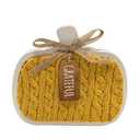 Holiday Home 6.7 in Wood Table Décor Pumpkin Sweater Yellow