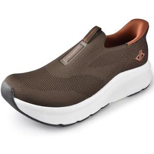 JACKSHIBO Mens Slip in Free up Hands Shoes Wide Toe Box Arch Support Orthopedic Walking Sneakers Cushioned Thick Zero Drop Sole Metatarsal Pads (size 46.5)