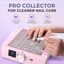 M - DustPro Cordless Rechargeable Nail Dust Collector | 45K RPM Powerful Suction | Ultra-Quiet Brushless Nail Vacuum with Reusable Filter | Professional & Home Salon Use (Pink)