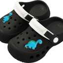 Boys Girls Toddler Clogs Little Kids Slip on Slides Sandals Children Summer Beach Pool Outdoor Water Shoes Shower Slippers (5-6 Toddler, Black)
