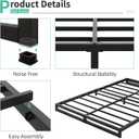 Lutown-Teen 4 Inch Full Size Bed Frame No Box Spring Needed, Heavy Duty Metal Platform Beds with Sturdy Steal Slats for Mattress Foundation, Easy Assembly, Noise Free, Black