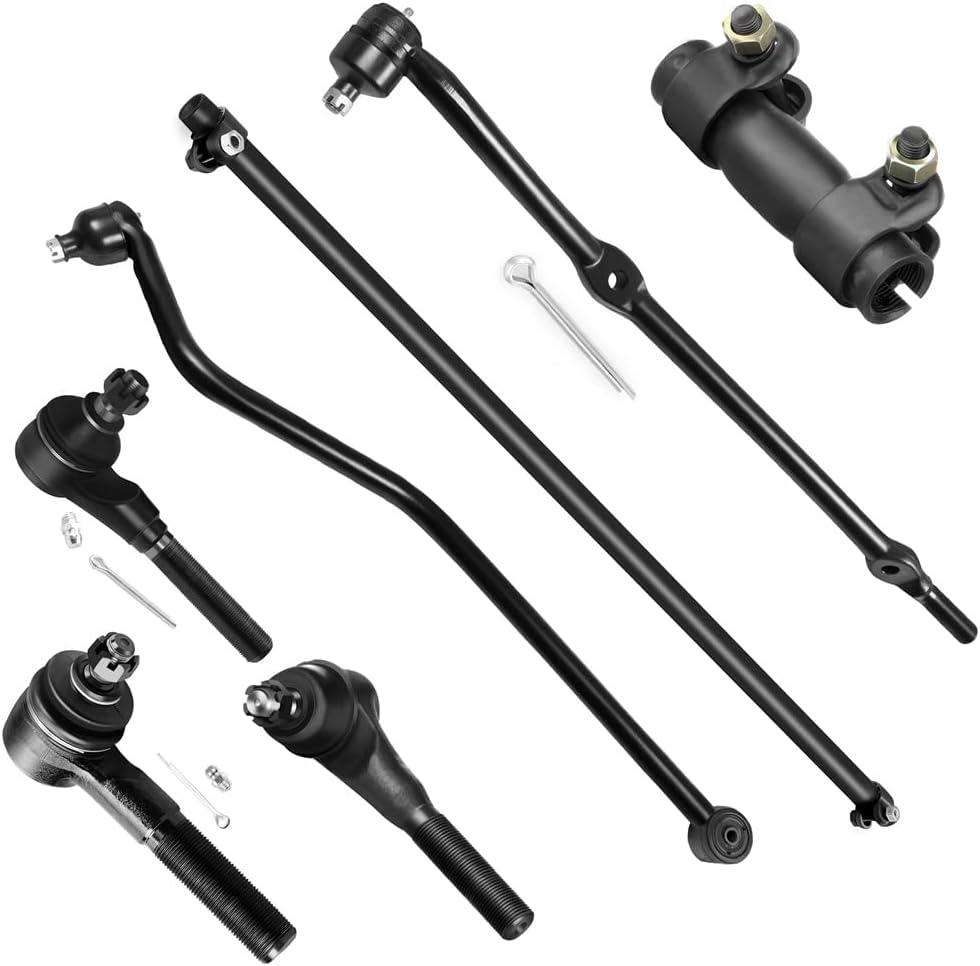 SCITOO 7pcs Suspension Kit Front Inner Outer Steering Tie Rod End & Sleeve Track Bar Connecting Tie Rod End fit for 1997-2006 for Jeep Wrangler for Jeep TJ