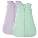 Duomiaomiao 2 Pack Buttery Soft Rayon Made from Bamboo Baby Sleep Sack 0-6 Months 1.0 TOG, Premium Baby Sleeping Bag 2-Way Zipper for Babies