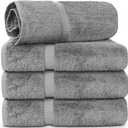 Chakir Turkish Linens | Hotel & Spa Quality 100% Cotton Luxury Turkish Towels | Soft & Absorbent (30x60 Inches Extra Large Bath Towels, Set of 4 - Gray)