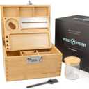 Thoughtful Gift Idea - Premium Bamboo Storage Box Set with Lock, Tray and All Accessories for Elegant Home Office Organization - Mortise and Tenon Joint Design (Bamboo)