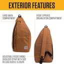 Carhartt Durable Sling Bag, Crossbody Backpack with Side Release Buckle, Tablet Sleeve and Adjustable Strap, Gravel