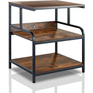 Large Printer Stand, Removable and Fixed Printer Stand, Large Fax Machine Printer Stand, Laser Printer Stand, Printer Stand with Storage Space, Scanner Office Rolling Carriage, Retro Brown