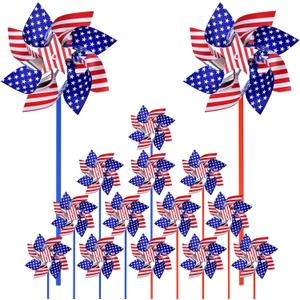 4th of July Decorations for Home Outdoor Patriotic Pinwheels, Memorial Day Decorations Fourth of July Decorations Patriotic Independence Day Party Supplies Favors,Wind Spinner for Garden 15 PCS (One Size)