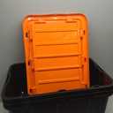 IRIS USA 3-Pack 27 Gallon Storage Bins with Lids |Made in USA| Heavy Duty Plastic Tote Containers for Truckbed Tool Box Organization, Large - Orange