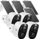 4PC Wireless Solar Outdoor Security Camera, 2.4/5G WiFi Outdoor Camera Wireless with Solar Panels,2K Color Night Vision, IP65 Waterproof, AI Motion Detection, 2 Way Talk, IP65, SD/Cloud,Works w/Alexa