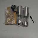 Electric Salt and Pepper Grinder Set - Valentines Day Kitchen Gifts for Him, Rechargeable with LED Lights, Stainless Steel Automatic Mill, Adjustable Coarseness, Large Capacity, Silver