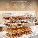 VEVOR Bakery Display Case, 4-Tier Commercial Countertop Pastry Display Case, Clear Acrylic Bread Box for Kitchen, Party Cake Cabinet with Magnetic Rear Door for Cookie Dessert Donut, 20.9"x17.1"x16.3"