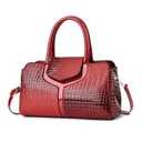 Top handle Satchel bags Shoulder Crossbody Purse Retro Crocodile Hobo Handbag Cluth Purse for Women (M Red)