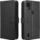 Compatible with AT&T Motivate 4 Leather Case Cover,PU Leather flip Cover Compatible with Cricket Icon 5 Case Cover Black