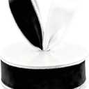 Meseey 1.5 Inch Black Velvet with White Satin Wired Ribbon 10 Yards for Wreaths Gift Wrapping Bows Crafts Decor