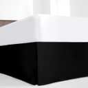 Luxury Pleated King Bed Skirt with Split Corners - 16 Inch Tailored Drop Easy Fit - Pleated Dust Ruffle - 100% Microfiber Soft, Wrinkle-Free Box Pleated Bed Skirts (Black, King- 16" Drop)
