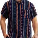 Men Hawaiian Shirt Floral Short Sleeve Shirts Summer Vacation Print Casual Button Down Beach Shirt (Black, XXXL)