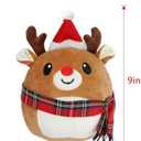 Christmas Plush Reindeer, Stuffed Animal with Christmas Hat, Stuffy Reindeer for Kids