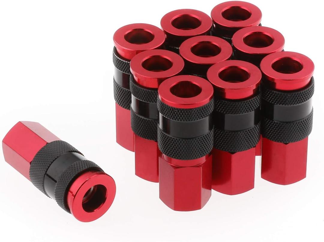 WYNNsky Air Hose Fitting, AMT Style Universal Air Coupler with 1/4''NPT Female Threads, 10 Pieces Air Compressor Accessories Fittings, 10PCS Female Coupler WYNNsky Air Hose Fitting, AMT Style Universal Air Coupler with 1/4''NPT Female Threads, 10 Pieces Air Compressor Accessories Fittings, 10PCS Female Coupler